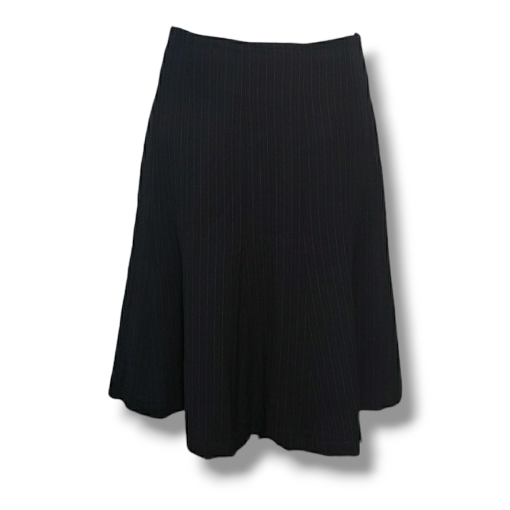 CARRIERE Skirt A Line Classic Black Pinstripe